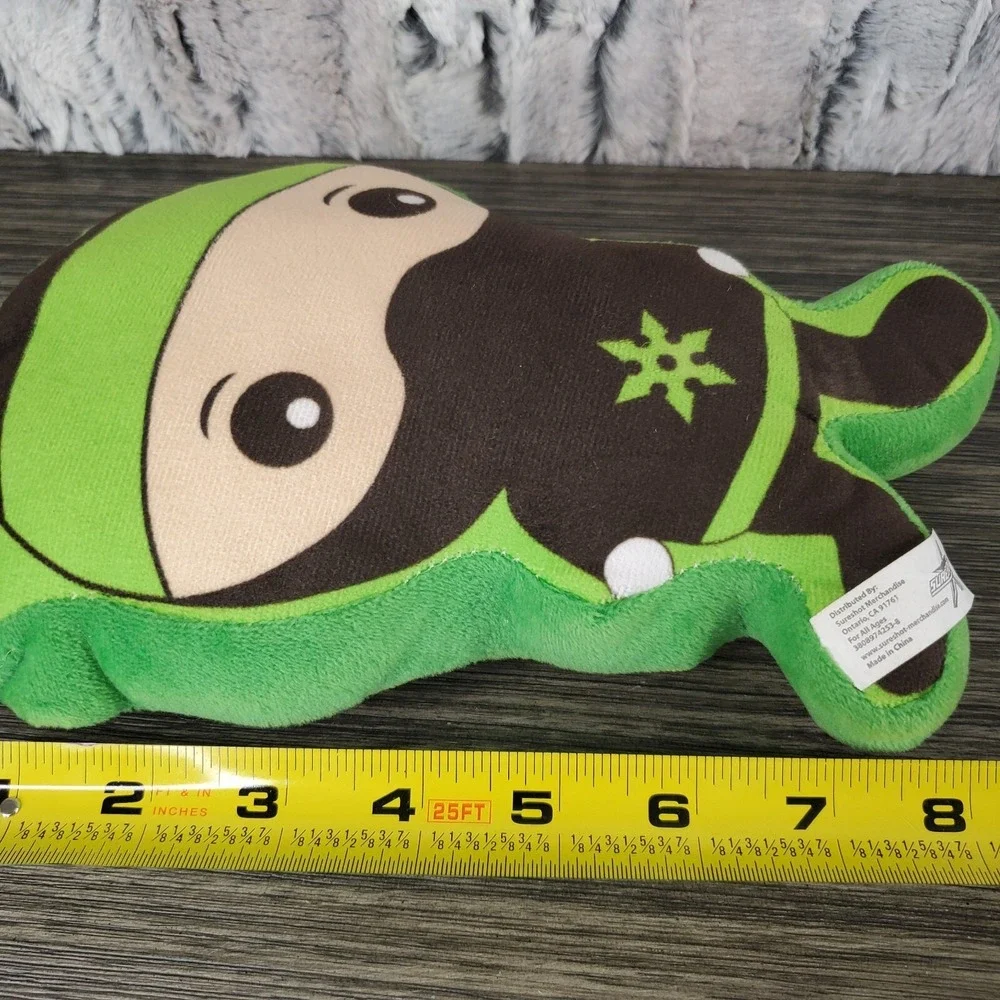 Lot Of 2 Sureshot Green and Black Ninja Warrior Plush Stuffed Animal Mini Pillow